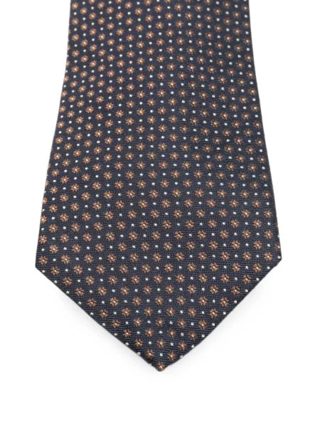 Cravată Kiton cu imprimeu geometric albastru