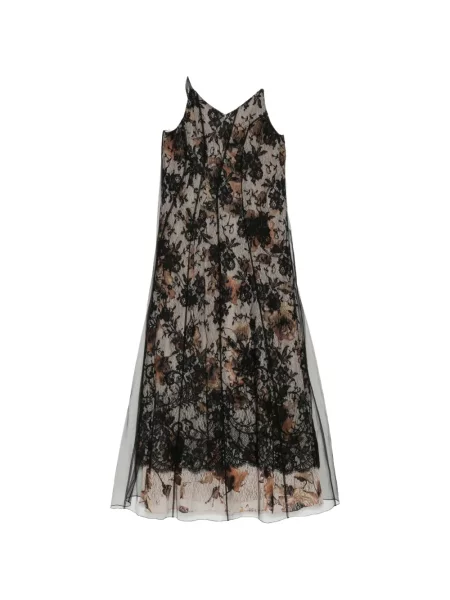 Rochie Quetsche cu model floral din tul negru