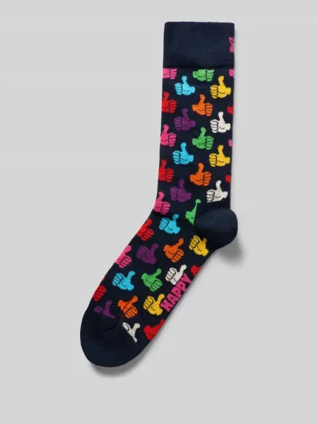 Happy Socks skarpety z drobnej dzianiny KobietyMężczyźni niebieski|wielokolorowy granatowe