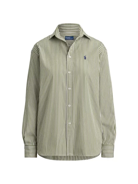 Tricou polo Polo Ralph Lauren cu dungi cu două rânduri de nasturi cu aplicații negru