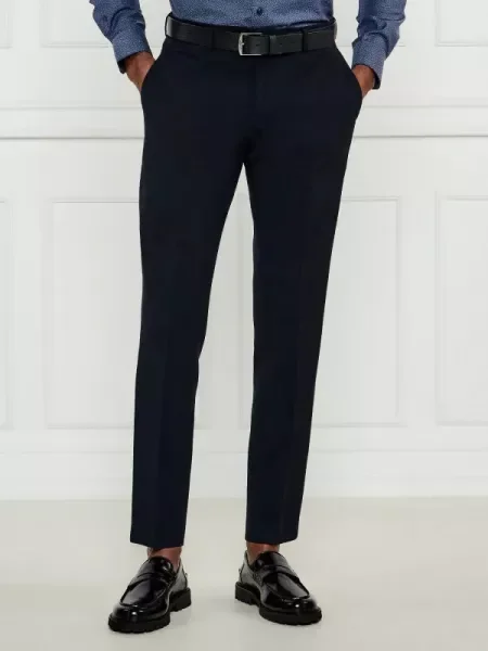 BOSS BLACK Pantaloni cu adaos de lână negru