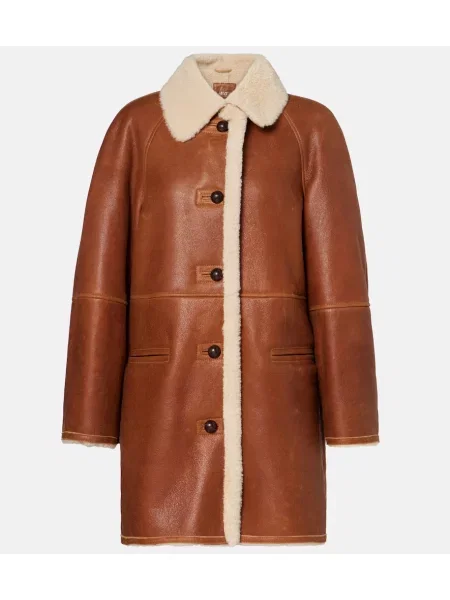 Palton Isabel Marant din piele maro