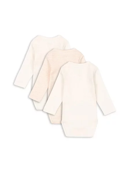 Fanga Fontana body dojčenské FIO STRIPE 3 PACK LS BODY OCS béžová