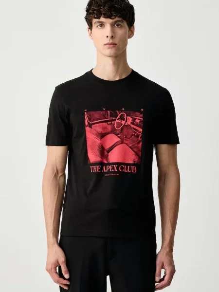 HUGO Tricou Dikems negru