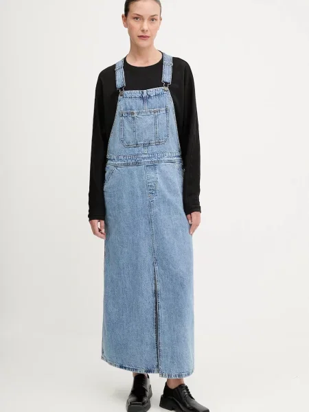 G-Star rochie jeans maxi drept albastru