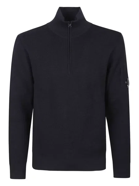 Pulover C.p. Company de lână de jumătate de fermoar negru