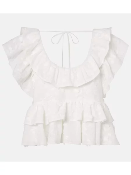 Top Dorothee Schumacher cu broderie alb