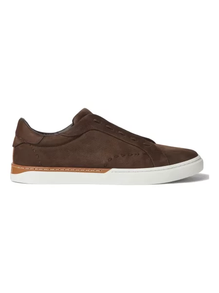 Sneakersy Fendi skórzane brązowe