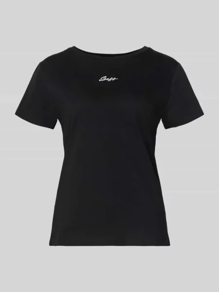 T-shirt o kroju regular fit z czystej bawełny model ‘C_ELOVE_EMBRO’ Boss Orange czarna