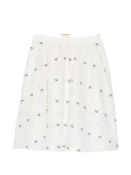 Fustă Ao Yes cu broderie evazată alb