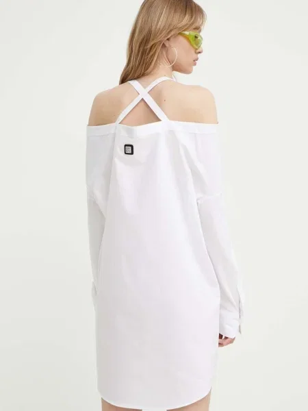 HUGO rochie din mini drept alb