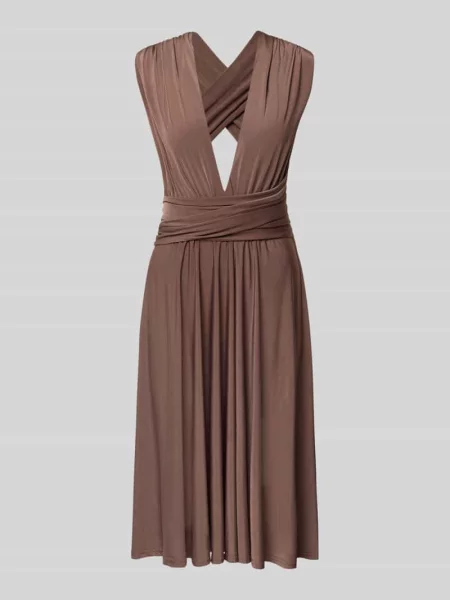 Sukienka koktajlowa do kolan z głębokim dekoltem w serek Rose Avenue