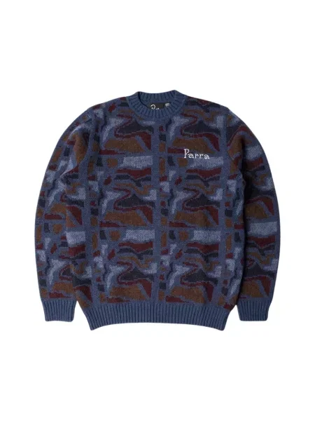 By Parra sweter z domieszką wełny Repeat ftp booster knitted ciepły niebieski