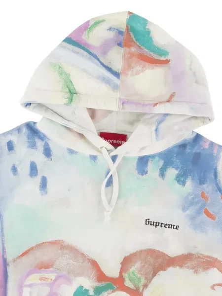 Hanorac cu glugă Supreme cu imagine alb