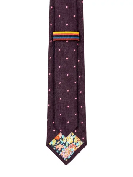 Cravată Paul Smith de mătase cu buline violet