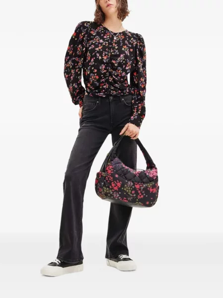 Bluză Desigual cu model floral negru
