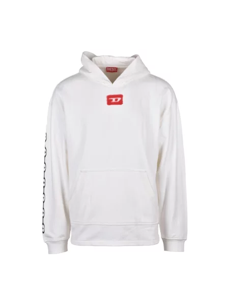 Bluza z kapturem Diesel z kapturem biała