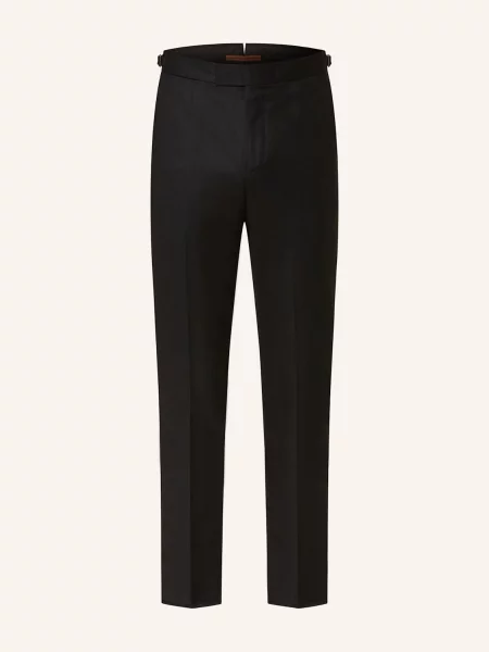 Zegna Flanelové Kalhoty Narrow Fit černá