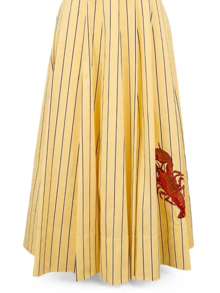 Rochie midi Staud cu dungi cu imagine galben