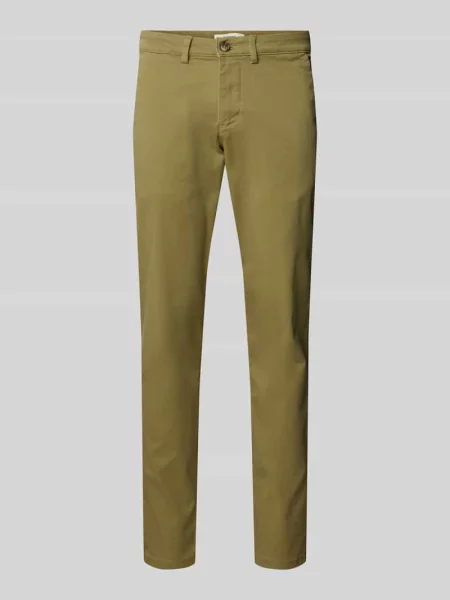 Chinosy o kroju slim fit z mieszanki bawełny model ‘NEW MILES’ Selected Homme