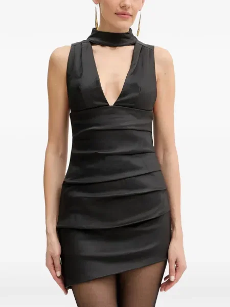 Rochie mini Retrofete cu decolteu în V de costum negru