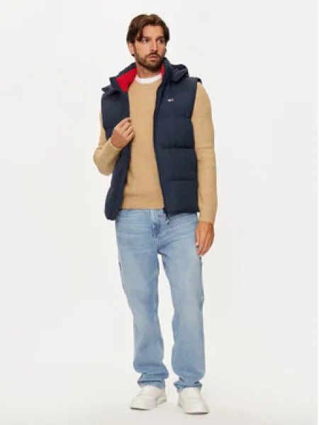 Tommy Jeans Vesta Essential Tmavomodrá bílá