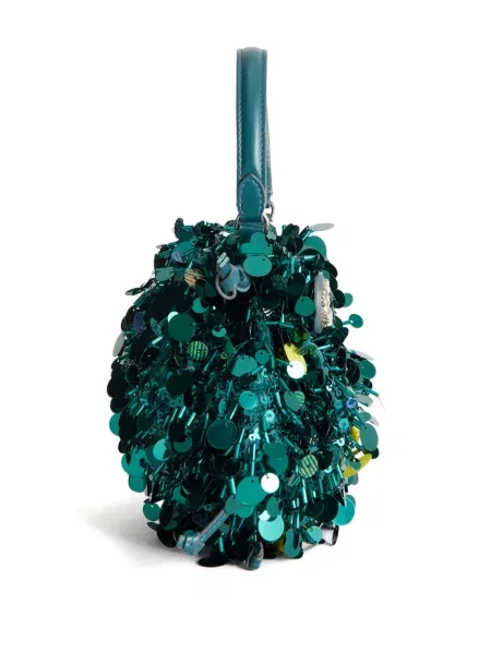 Geantă Anya Hindmarch cu paiete verde
