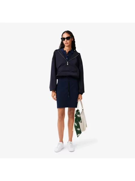 Lacoste Sukienka Polo Slim Fit Stretch Mini Piqué granatowa