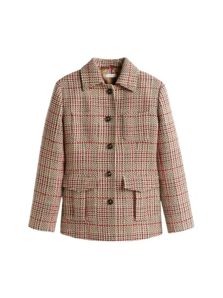 Tommy Hilfiger Kurtki Kobieta Wielobarwność S Tweed Tweedowa Marynarka Jednorzędowa beżowa