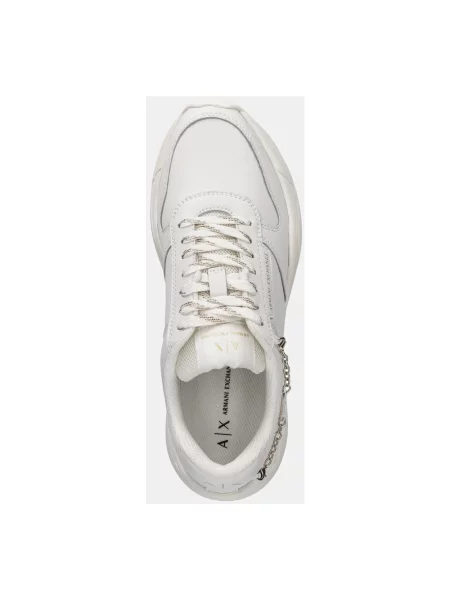 Sneakersy Armani Exchange skórzane z logo białe