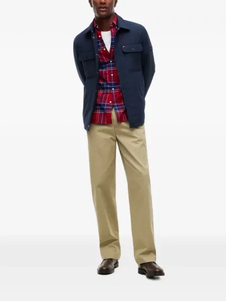 Geacă cămașă Tommy Hilfiger cu autograf albastru