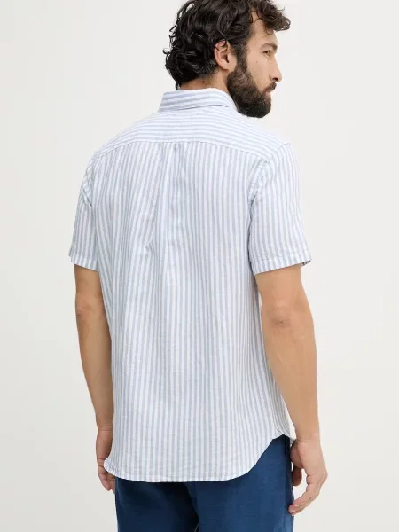 Tommy Hilfiger koszula z lnem niebieska