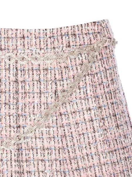 Fusta mini Self-portrait din tweed de cristal roz