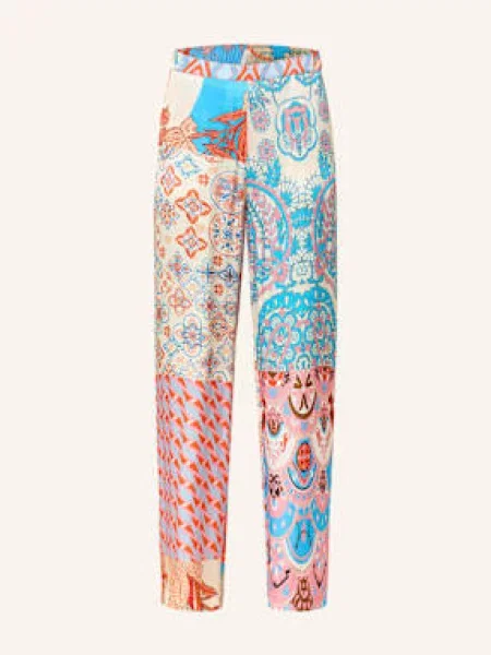 Lilienfels Spodnie Marlena Z Satyny blau czerwone