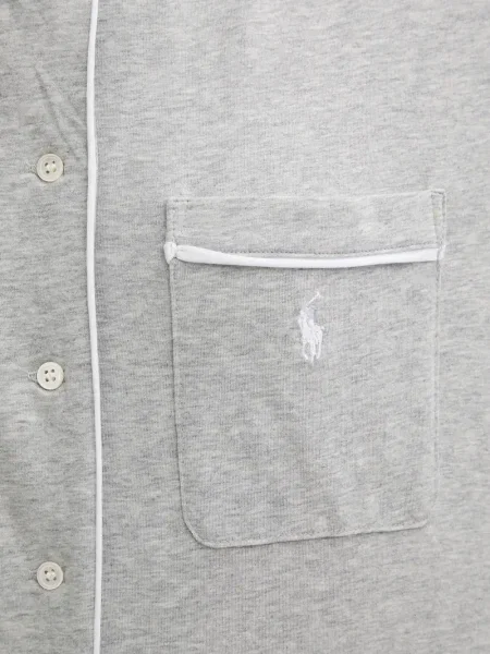 Tricou Polo Ralph Lauren cu decolteu rotund de mătase cu dungi alb
