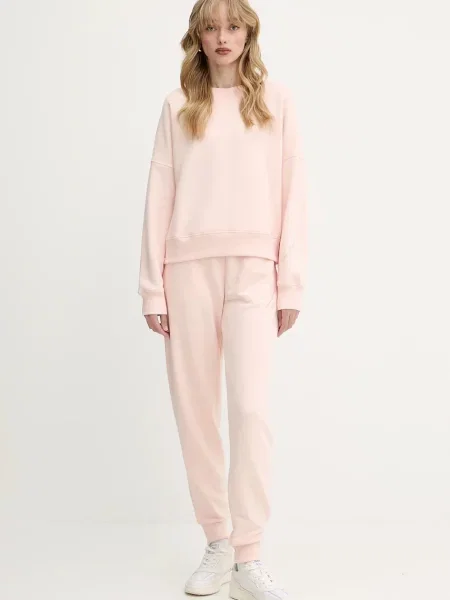 Armani Exchange bluza z aplikacją różowy