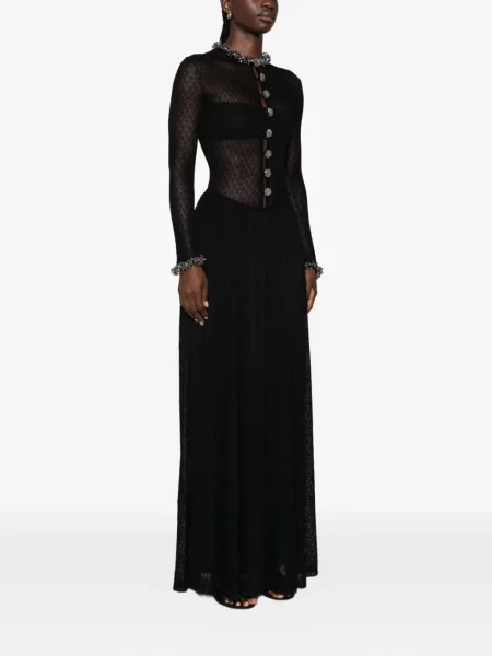 Rochie maxi Self-portrait tricotate negru