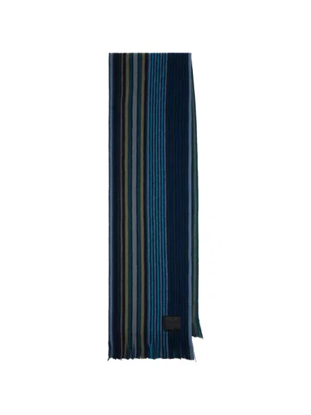 Fular Paul Smith de lână cu dungi albastru
