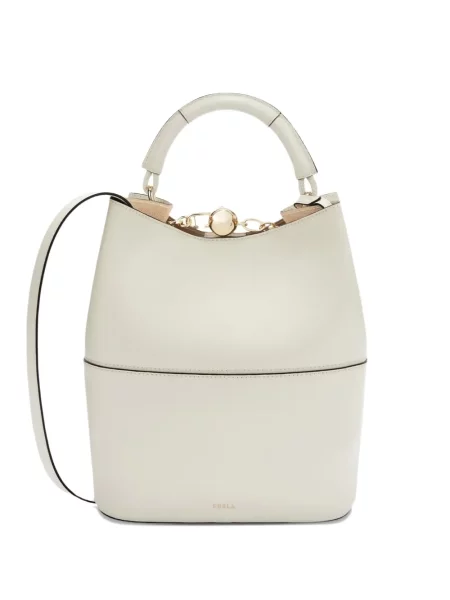 Чанта тип bucket Furla с катарама бяло