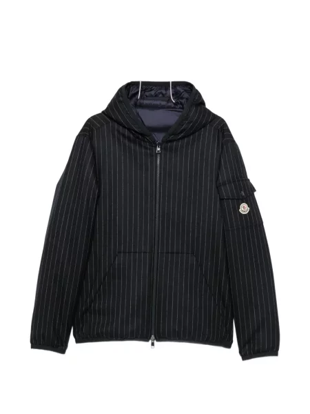 Geacă Moncler cu glugă albastru