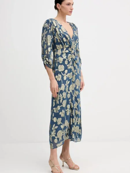 Hoss Intropia sukienka midi rozkloszowana niebieski