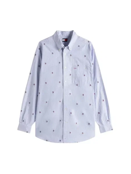 Haftowana koszula Tommy Jeans biała