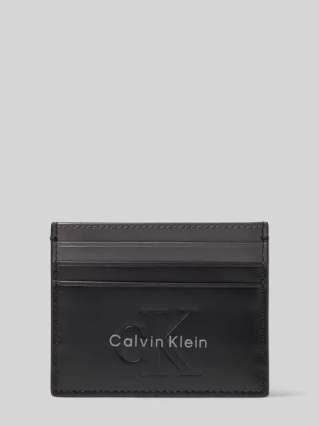 Calvin Klein etui na karty skórzane czarny