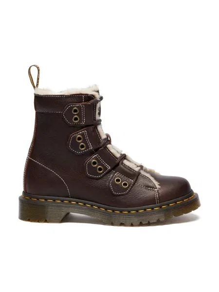 Botine Dr. Martens din piele cu platformă maro