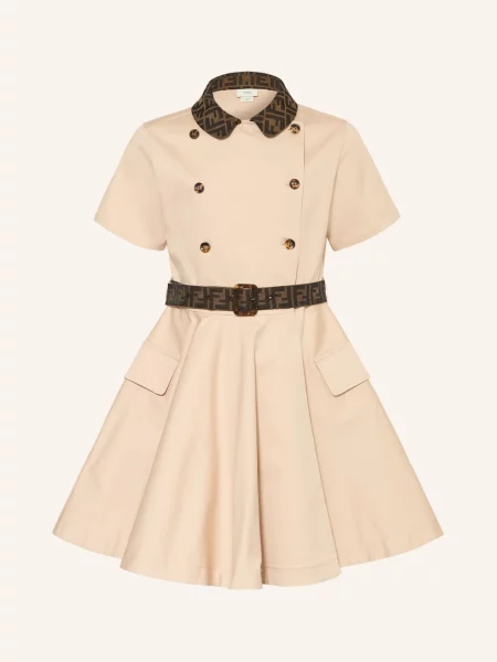 Fendi Sukienka beige beżowa
