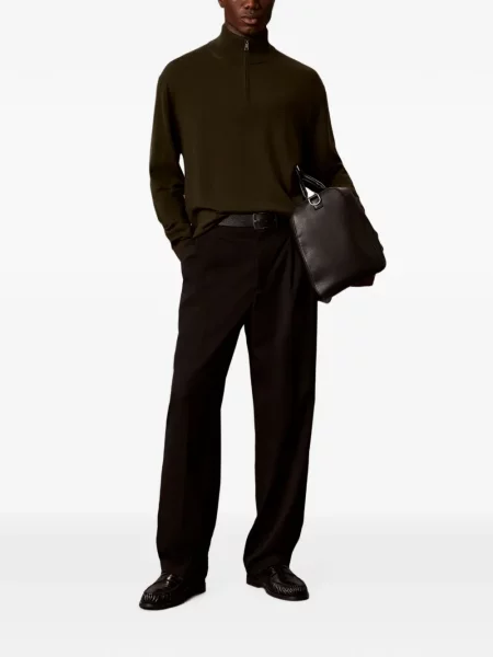 Pulover Calvin Klein cu broderie verde