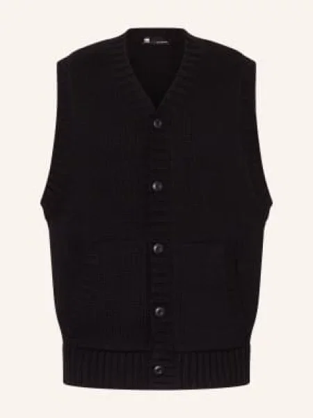 G-Star Kamizelka Z Dzianiny schwarz czarna