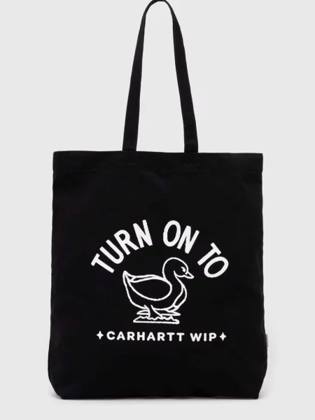 Carhartt Wip Torebki Kobieta Czarny ONE SIZE Denim Torba Stamp Tote Czarno-Biała Denimowa biała
