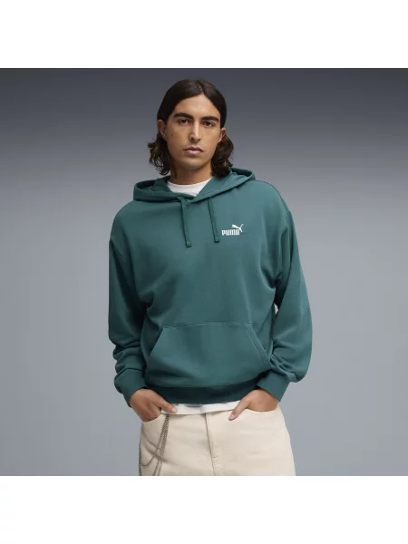 PUMA luźna bluza z kapturem Essentials z logo Odzież S zielony