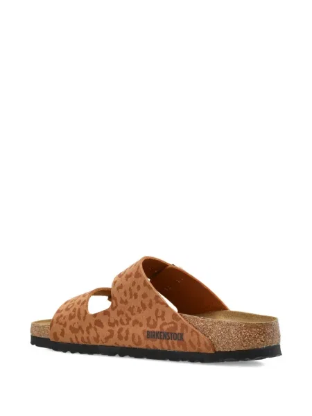 Sandale Birkenstock cu imagine cu imprimeu animal print cu cataramă maro